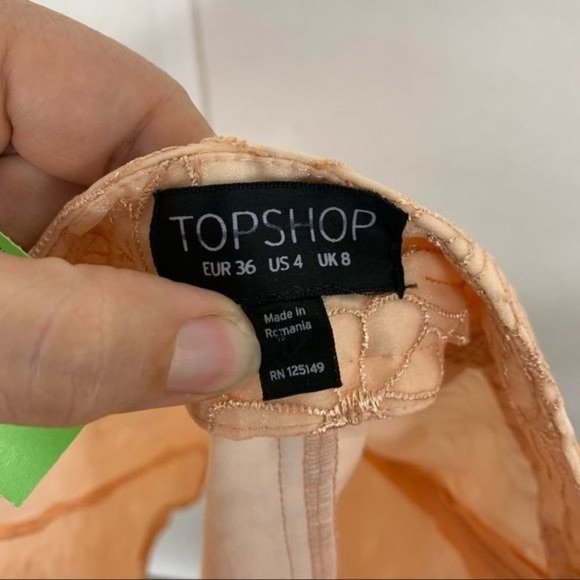 Topshop Floral Embroidered A Line Delicate Crocheted Lace Mini Skirt Small - Picture 10 of 12